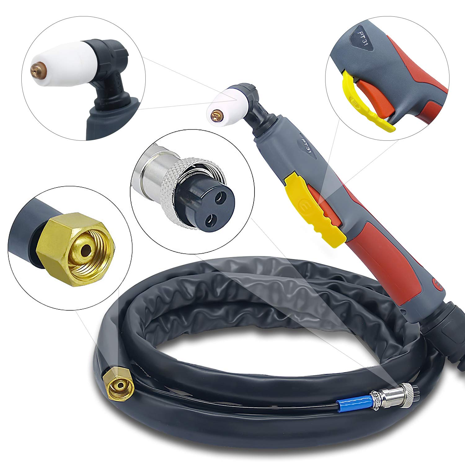 Przecinarka plazmowa 50 A - ZESTAW 33-cz??ciowy - Przecinarka plazmowa o nat??eniu pr?du 50 A i grubo?ci ci?cia 13 mm - 230 V - wraz z palnikiem plazmowym i zestawem dysz plazmowych - Paris 500 - Vector Welding
