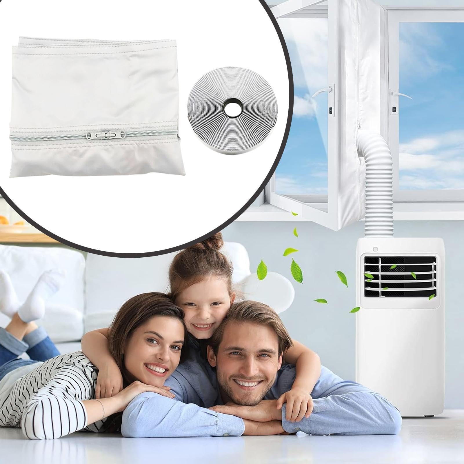 Kit de Sello para Ventana de Aire Acondicionado Portátil,Piezas Compactas de Ventilación por Extracción,Kit Sello Ventilación Ventana Abatible AC | para Salón, Apartamento, Dormitorio, Viaje, Garaje,