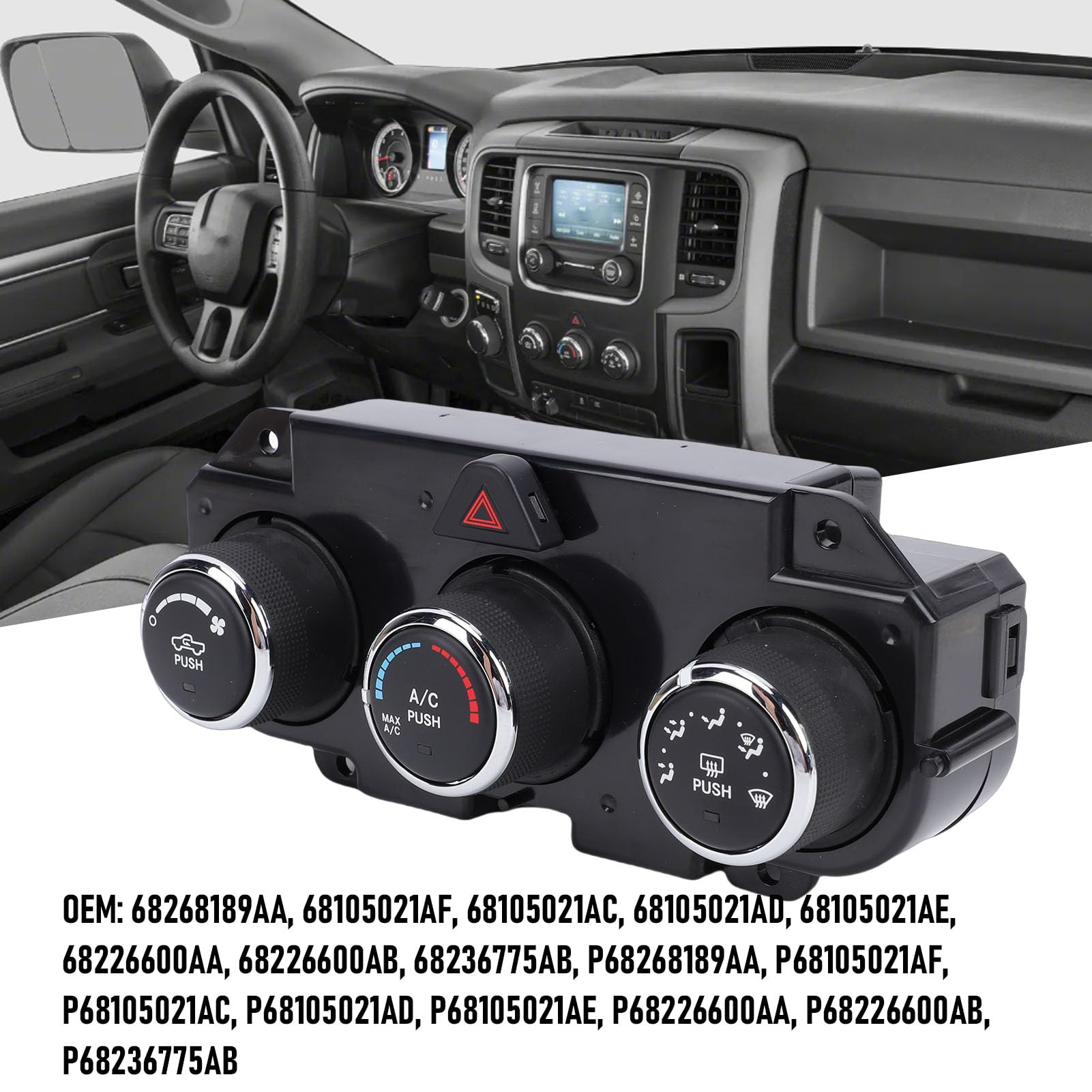 Yosoo Health Gear Módulo de Control de Clima Unidad de Panel de Calentador de CA Frontal Reemplazo de Metal ABS con Descongelación Trasera Controles Intuitivos de Alta Resistencia para Camioneta