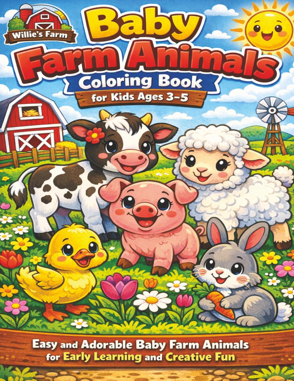 Baby Farm Animals Coloring Book for Kids Ages 3–5: Easy and Adorable Baby Farm Animals for Early Learning and Creative Fun (Hope Heaven Farm Animal Coloring Series)