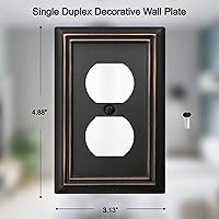 Vista 2 de Single Duplex Outlet Light Switch Cover Adler Metal Wall Plate, 4-Pack Aged Bronze 1 Gang, for Receptacle Light Switch, Switch Cover Decorative