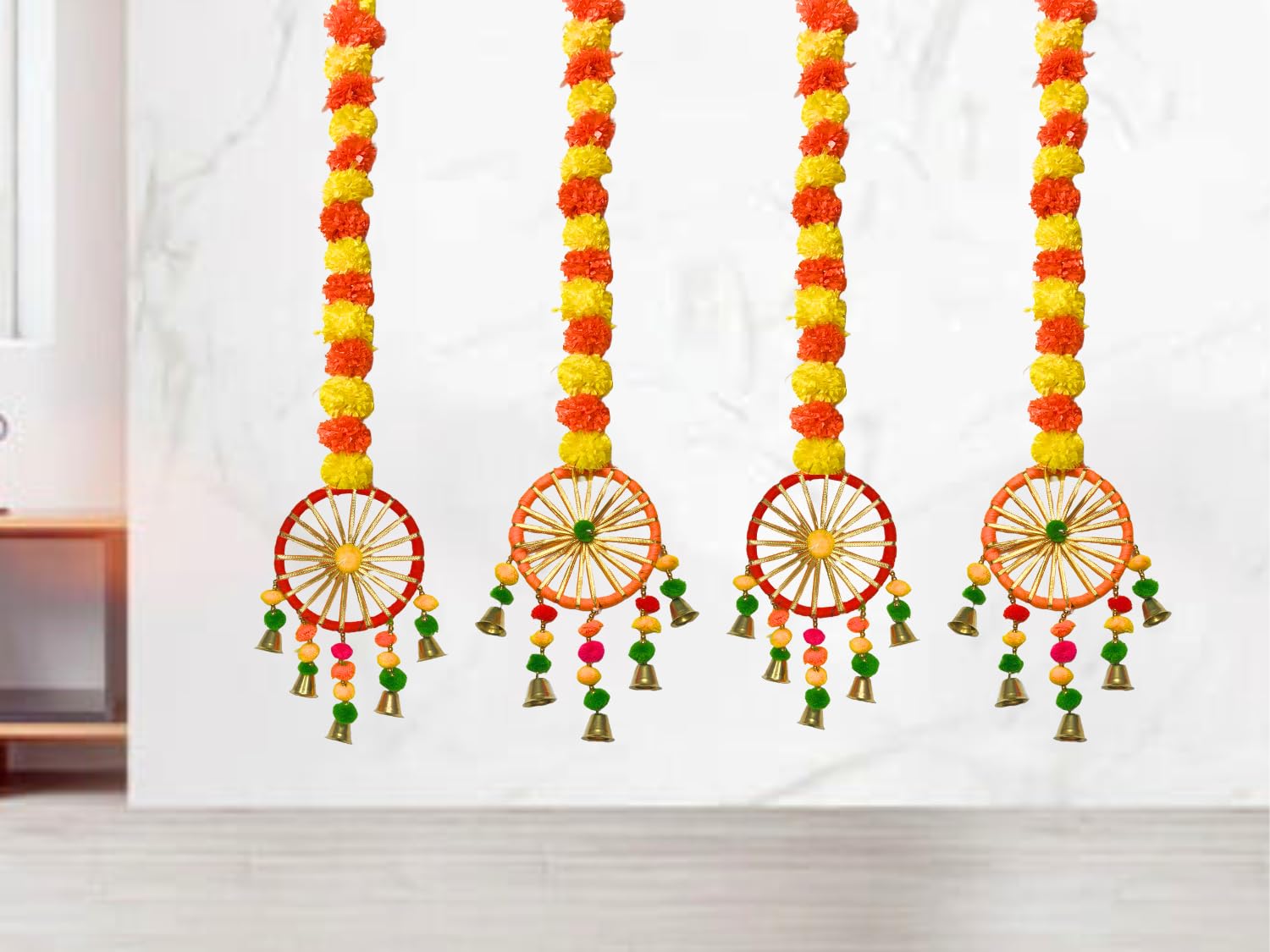 See full amazon price history chart for DRYPHON Artificial Marigold Flowers for Decoration with Pom Pom Ring Bell Hanging Garlands for Home Decoration for Diwali Decoration Items | Wedding | Puja Decoration Items for Home (Pack of 4) DRYPHON Artificial Marigold Flowers for Decoration with Pom Pom Ring Bell Hanging Garlands for Home Decoration for Diwali Decoration Items | Wedding | Puja Decoration Items for Home (Pack of 4) (B0D6L6QFR8) Amazon Price History, Amazon Price Tracker