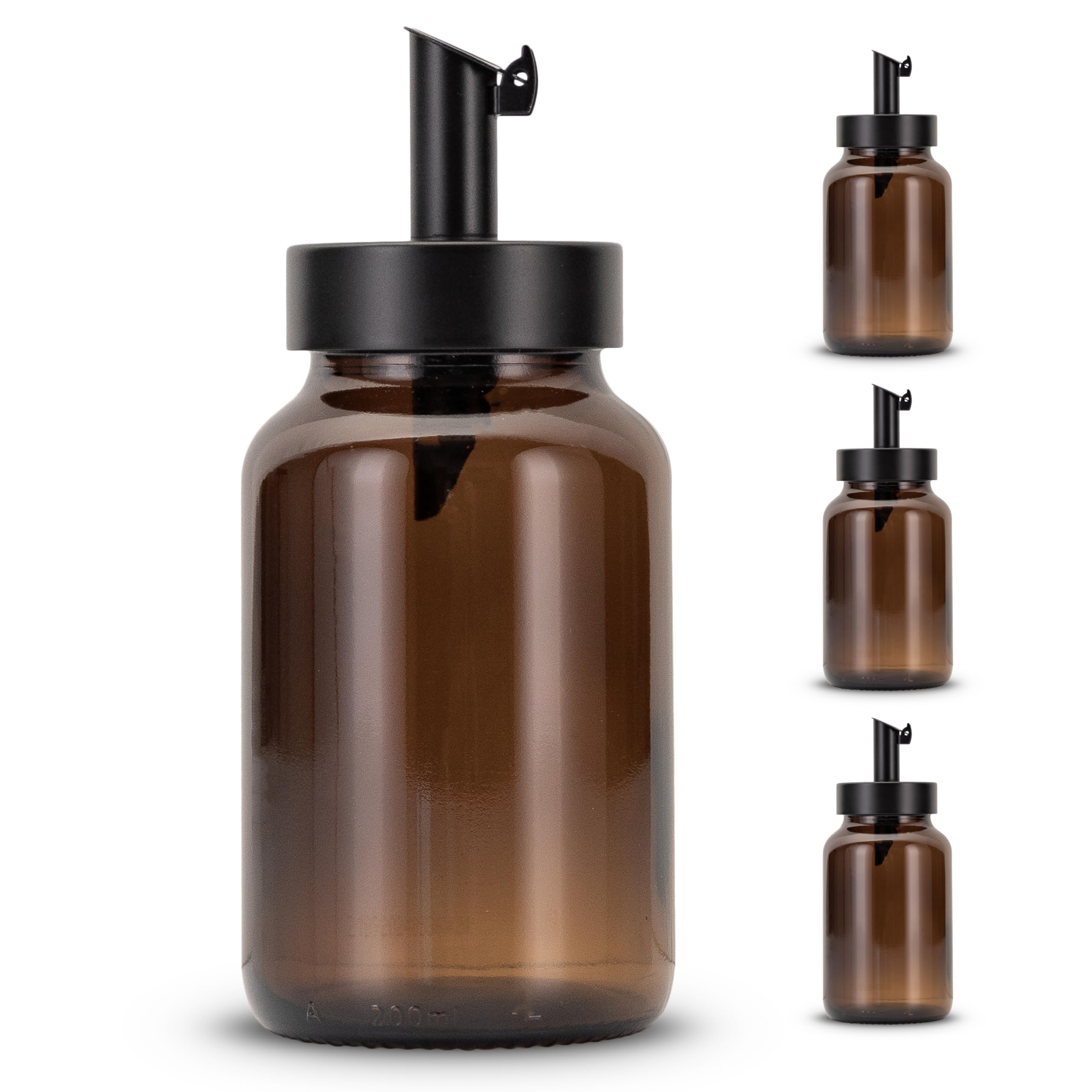 3 pezzi di spargitore con dosatore in acciaio inox – spargitore individuale per zucchero, sesamo, semi e altro ancora – moderna zuccheriera in vetro con protezione UV – bianco 200 ml