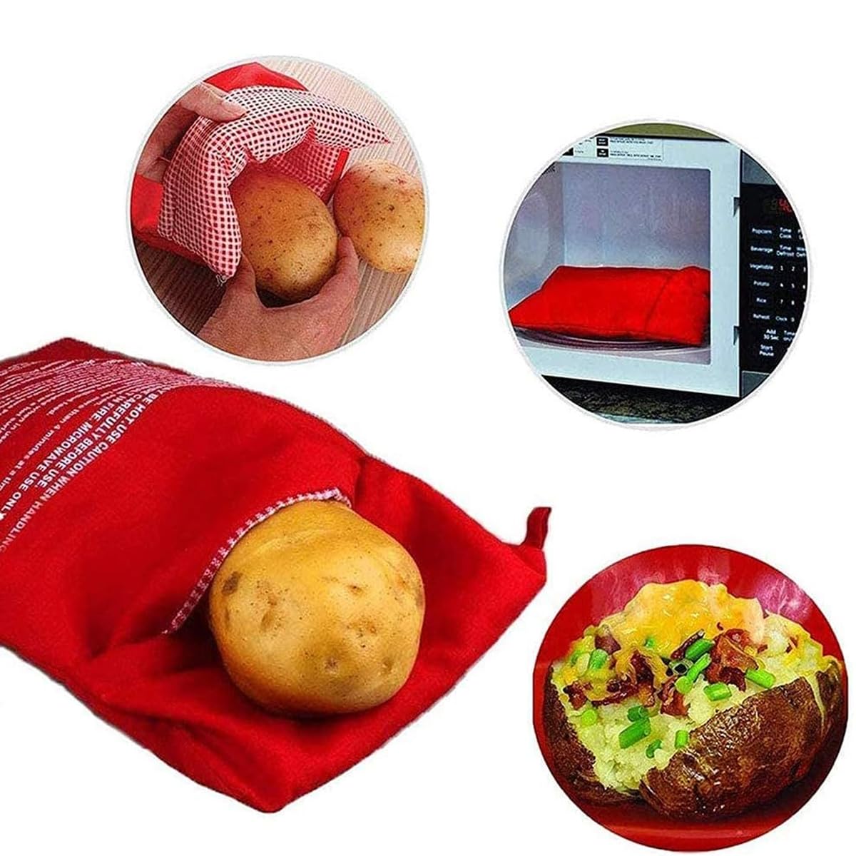 Sac à Pommes de Terre Micro-Ondes,2 Pièces sacs Réutilisables pour Pommes de Terre au Micro-ondes,Cuisson Pomme de Terre,Sac pour Pommes de Terre au Four Sac à Pommes de Terre Micro-Ondes,2 Pièces sacs Réutilisables pour Pommes de Terre au Micro-ondes,Cuisson Pomme de Terre,Sac pour Pommes de Terre au Four