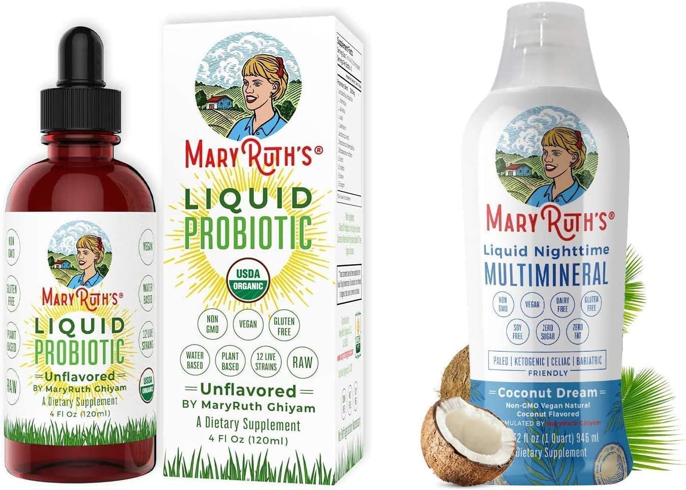 MaryRuth Organics Liquid Probiotics & Liquid Multimineral