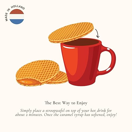 Miniatura 5 de Le Chic Patissier 30 Stroopwafels de caramelo y vainilla tostados suaves paquete de 3 (11.11 onzas cada uno) Receta original de gofres de caramelo