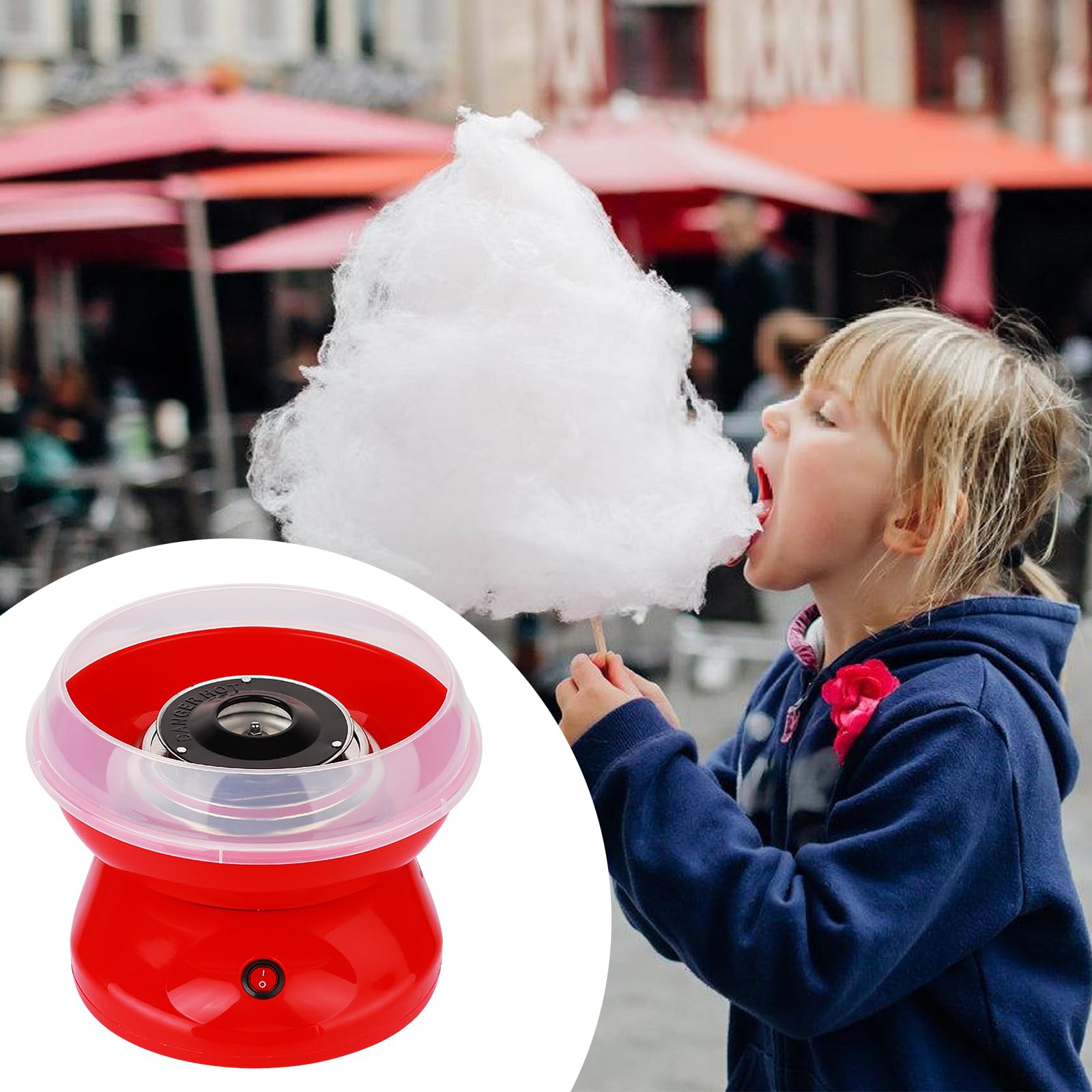 BORDEAG Máquina De Algodón De Azúcar,450 W Maquina Algodon Azucar,Retro Cotton Candy Machine,Máquina De Algodón De Caramelo para Fiestas,Adultos,Fácil De Limpiar,Varias Fiestas