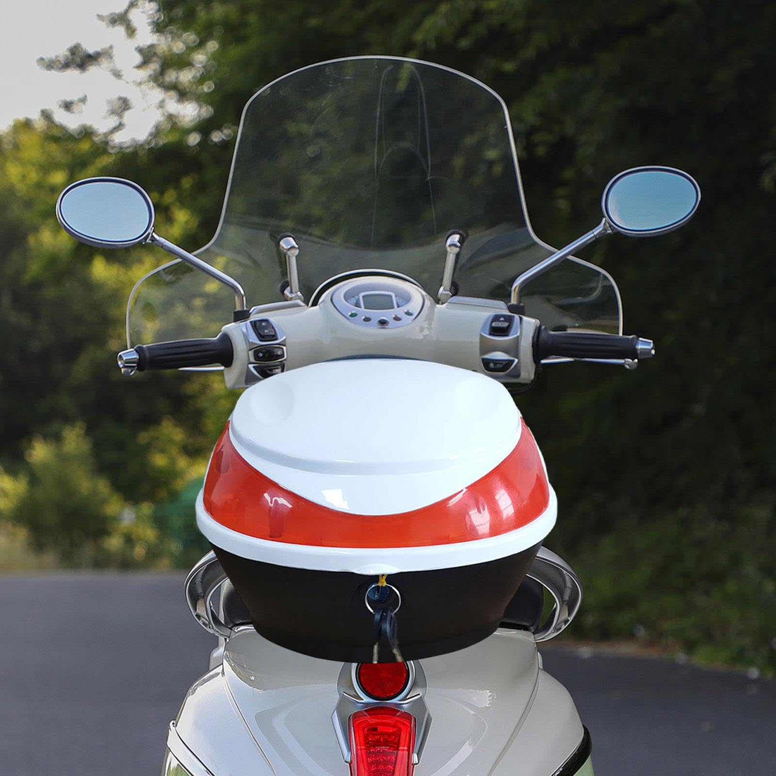 Baúl trasero para motocicleta, fácil de instalar, con amplia capacidad para guardar ropa y refrigerios durante los viajes. Baúl pequeño para motocicleta eléctrica, Estilo C