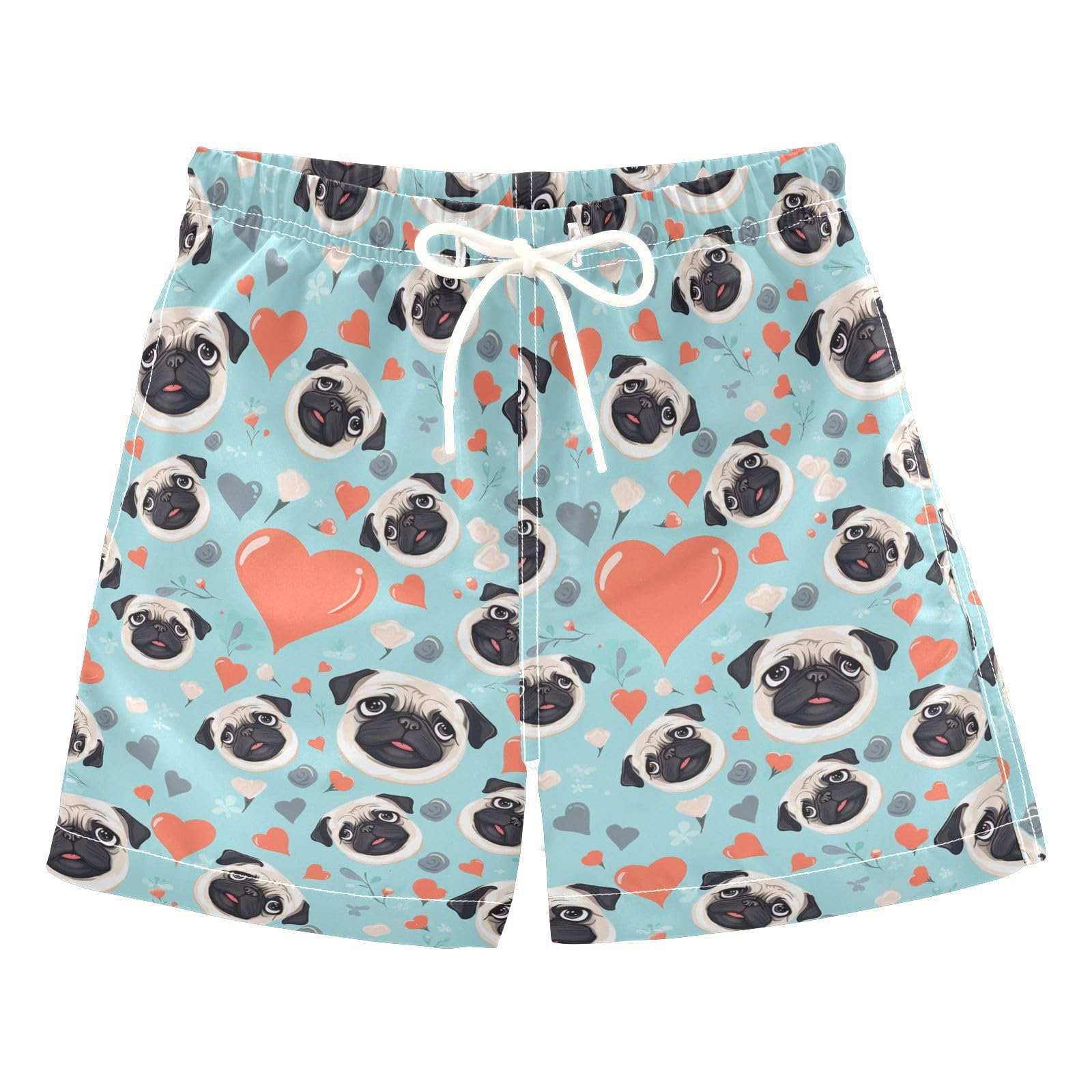 senya Blue Heart Dog Boys Swim Trunks Toddler Shorts Swimwear Boardshorts
