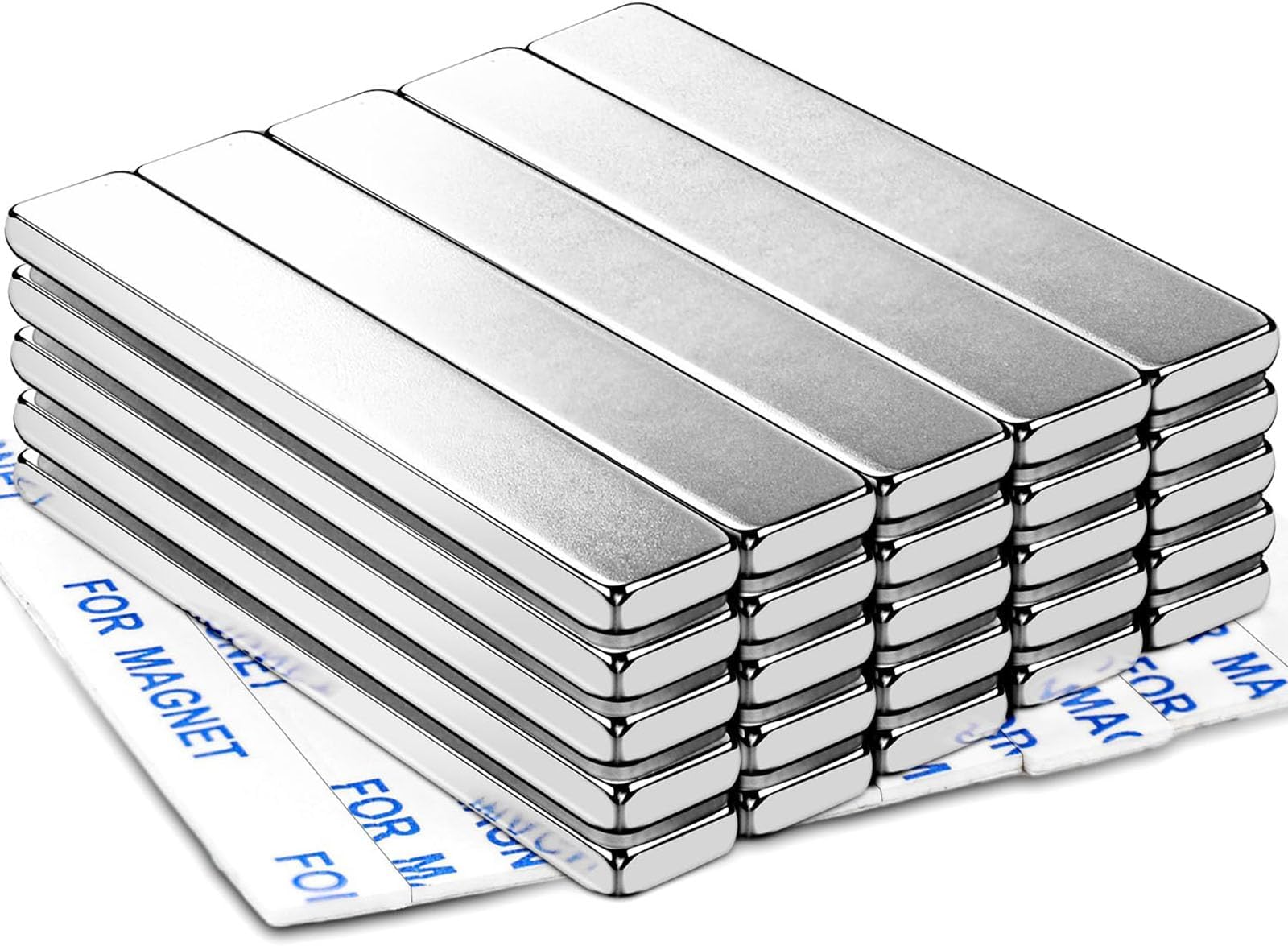 DIYMAG 25 Pack Neodymium Bar Magnets, Powerful Rare Earth Magnets - Industrial Strength NdFeB Magnet Set for Fridge DIY Crafts - 60 x 10 x 3 mm