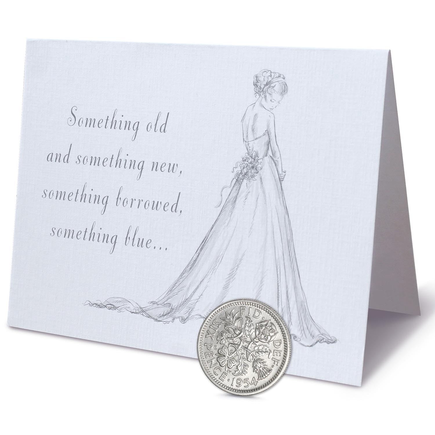 COOLUXU Sixpence Coin for Bride Shoe and Wedding Card, Something Old, Something New, Something Borrowed, Something Blue, and a Sixpence for Her Shoe. (1954~1967)