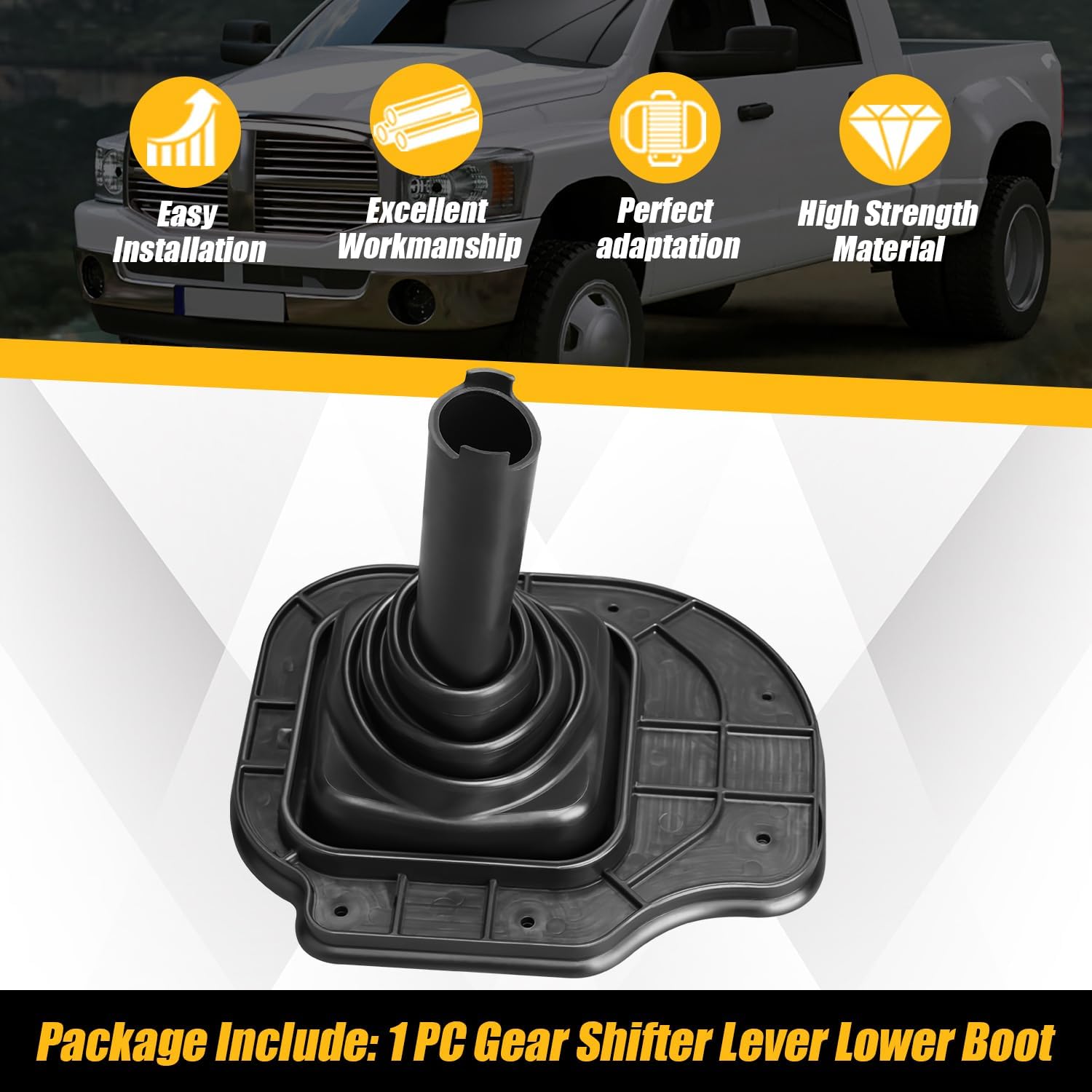 Gear Shifter Lever Lower Boot Compatible with Dodge Ram 1500 2500 3500 4500 5500 2005-2018 Replace 55366707AC 55398764AA G56 Manual Transmission Gear Shift Boot