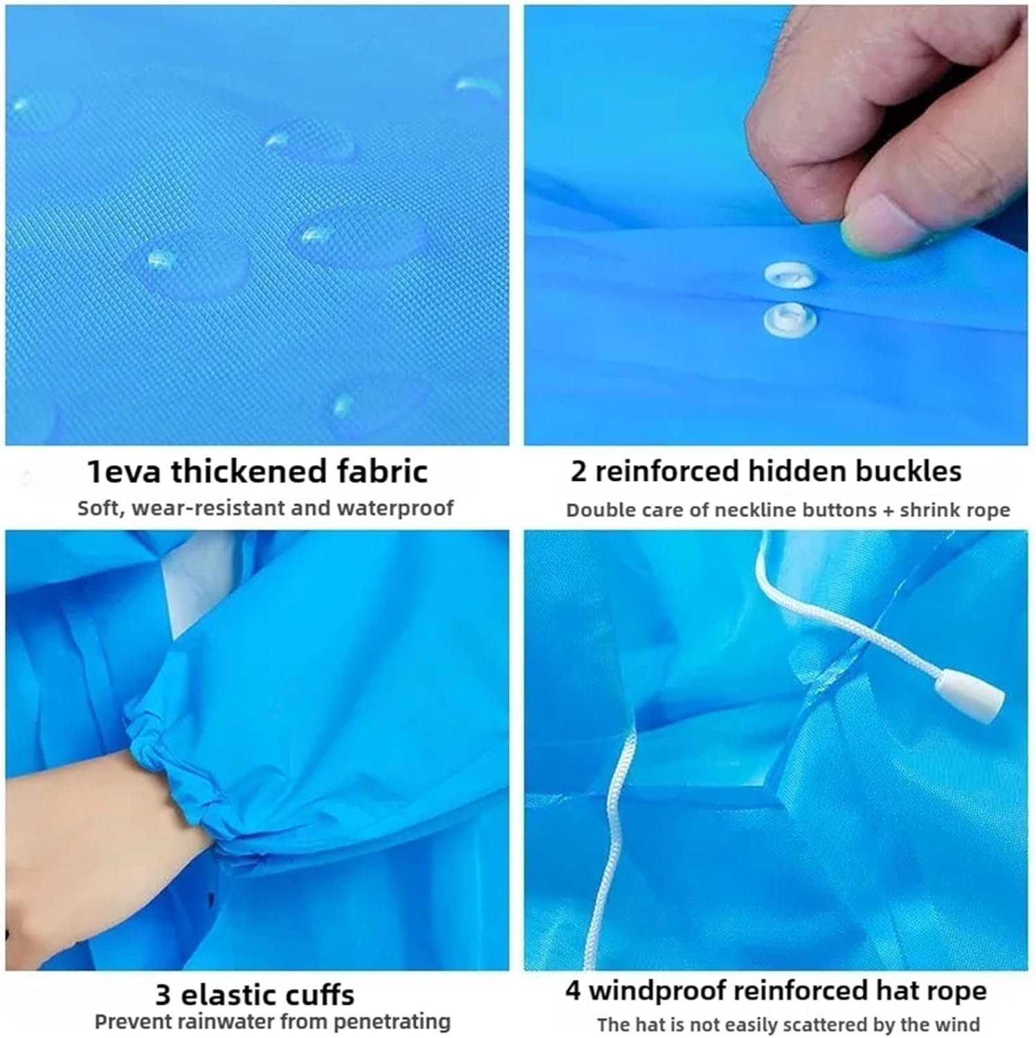 5PCS rain coat poncho EVA - Full-Coverage Raincoat - Thick Outdoor Gear for Camping