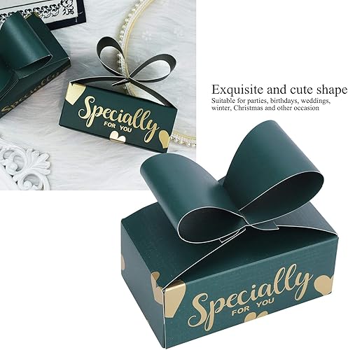 Miniatura 8 de Cajas de dulces, cajas de regalo, 30 cajas de regalo de boda con cartón con lazo, fáciles de montar, cajas de regalo para fiestas, Navidad,