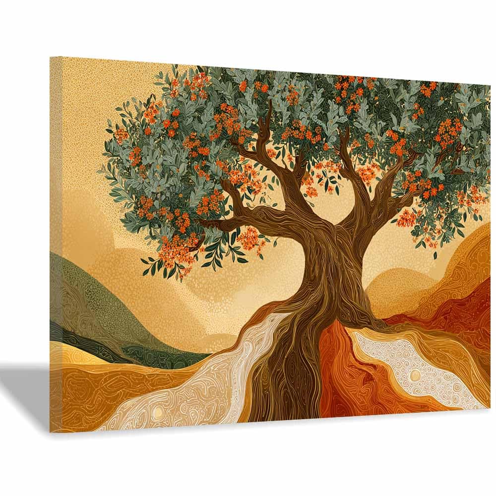 XENIOU Tree Of Life Wall Art Pastel lights Tree canvas wall art, prints for walls, for living room bathroom Bedroom Home Decoration.(Multicolor)-70x100cm Framed