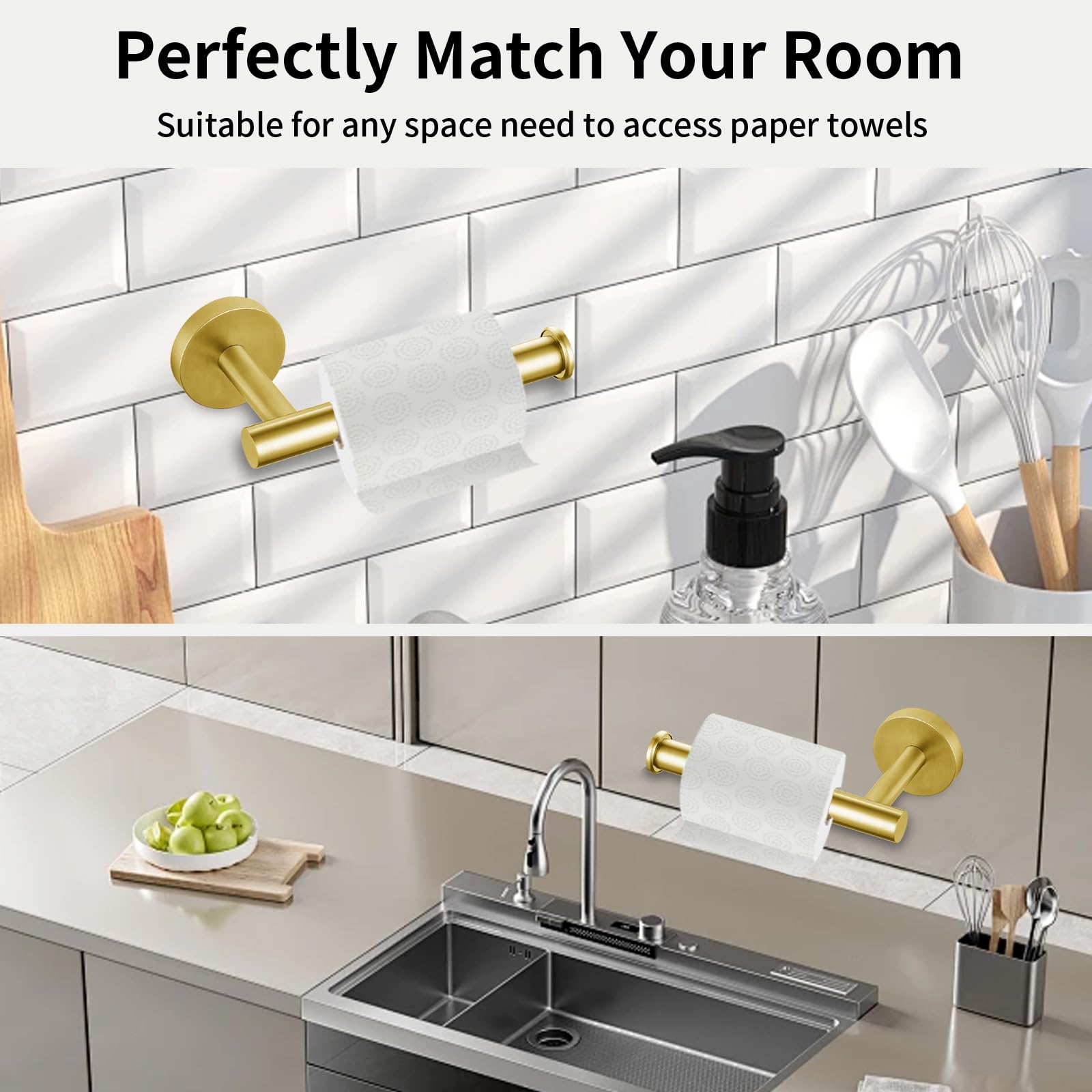 Toilet Paper Holder, Eolax Perforated Roll Holder, Wall Mounted, Set of 2, Stainless Steel - Image 2