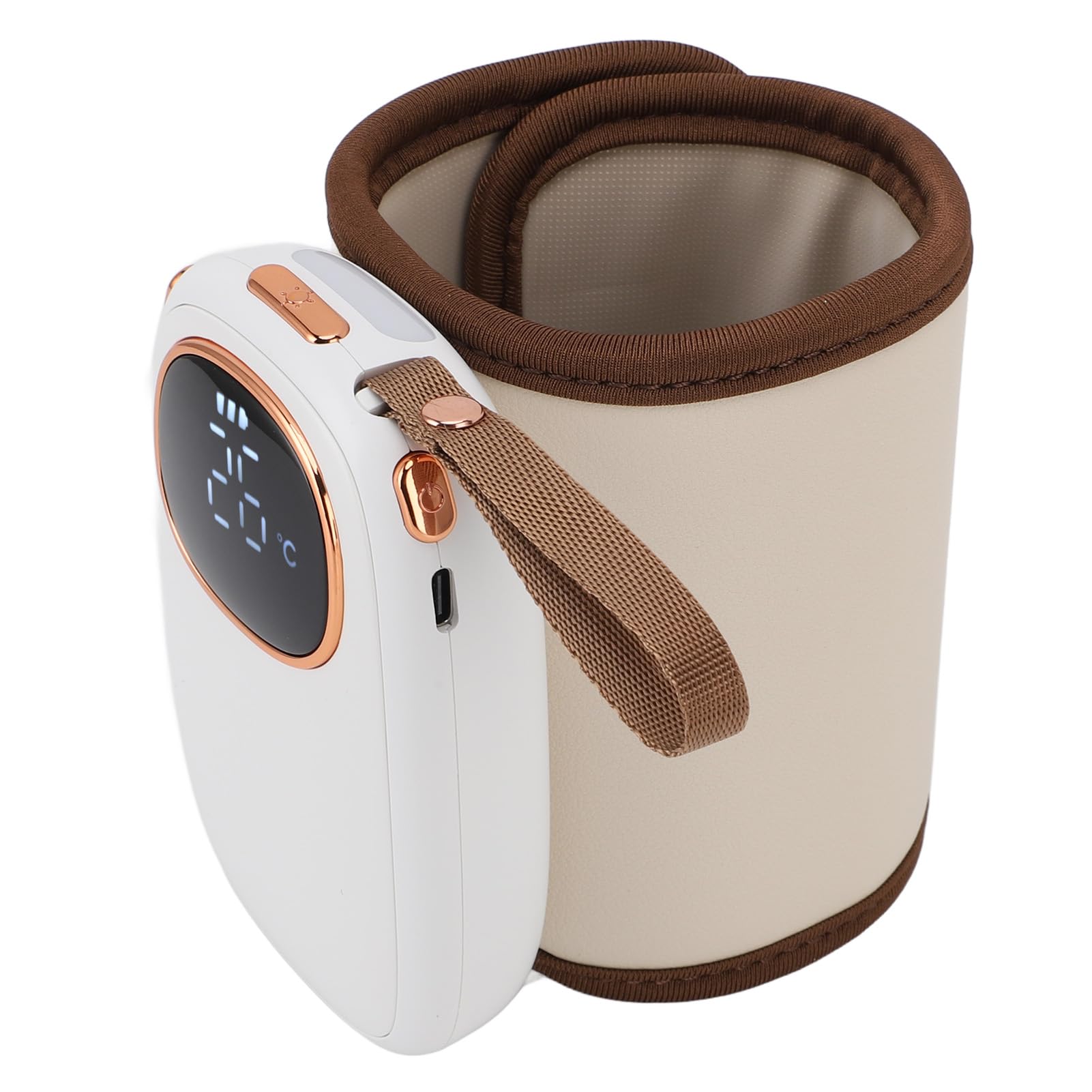 Jiawu Scaldabiberon, Scaldabiberon Portatile da 18 W a Riscaldamento Rapido, Manica con Batteria da 8000 MAh, Temperatura Costante per Viaggi, Auto, Casa