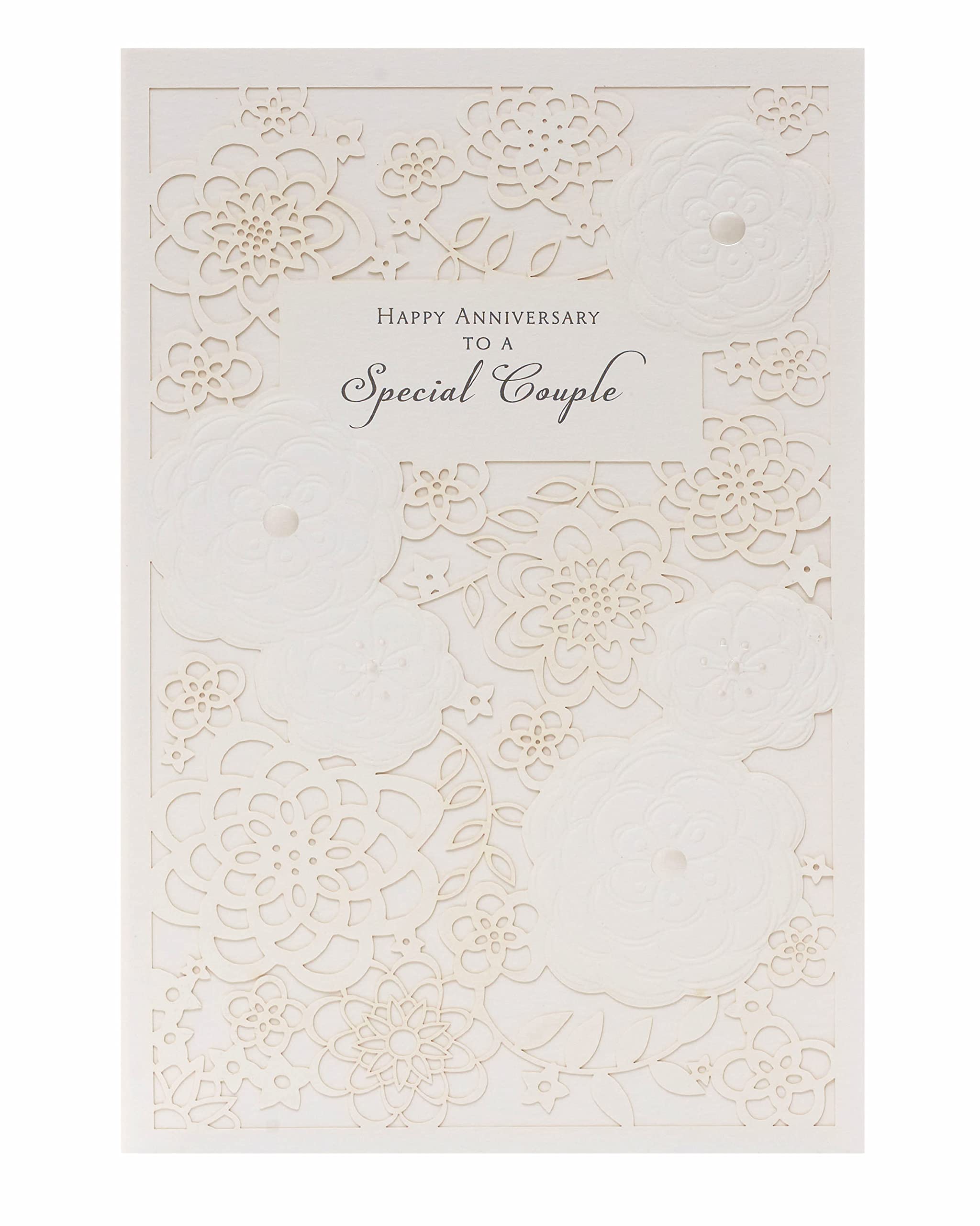 UK Greetings Wedding Anniversary Card for Him/Her/Friend - Lasercut Floral