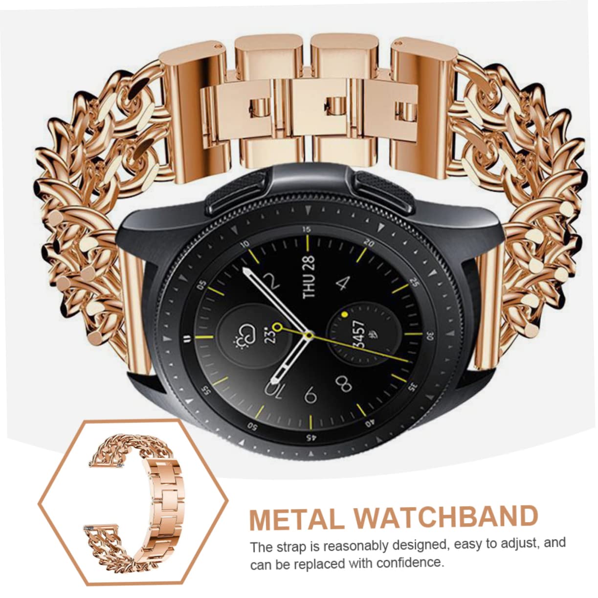 UKCOCO 4Pcs Bracelet 20Mm Quick Release Watch Band Galaxy Watch 4 Classic 42Mm Band Galaxy 4 Bands For Women En Alliage De Zinc Chic Band Parts Délicat Montre Bande