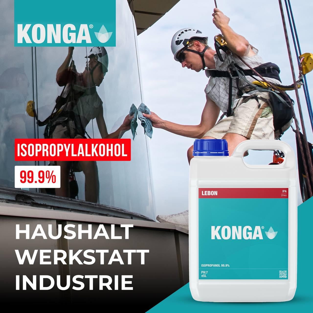 Konga Alkohol izopropylowy 99% do zastosowań technicznych, czyszczenia elektroniki, czyszczenia urządzeń mobilnych, czyszczenia komputerów, usuwania tuszu i markerów permanentnych, środek czyszczący