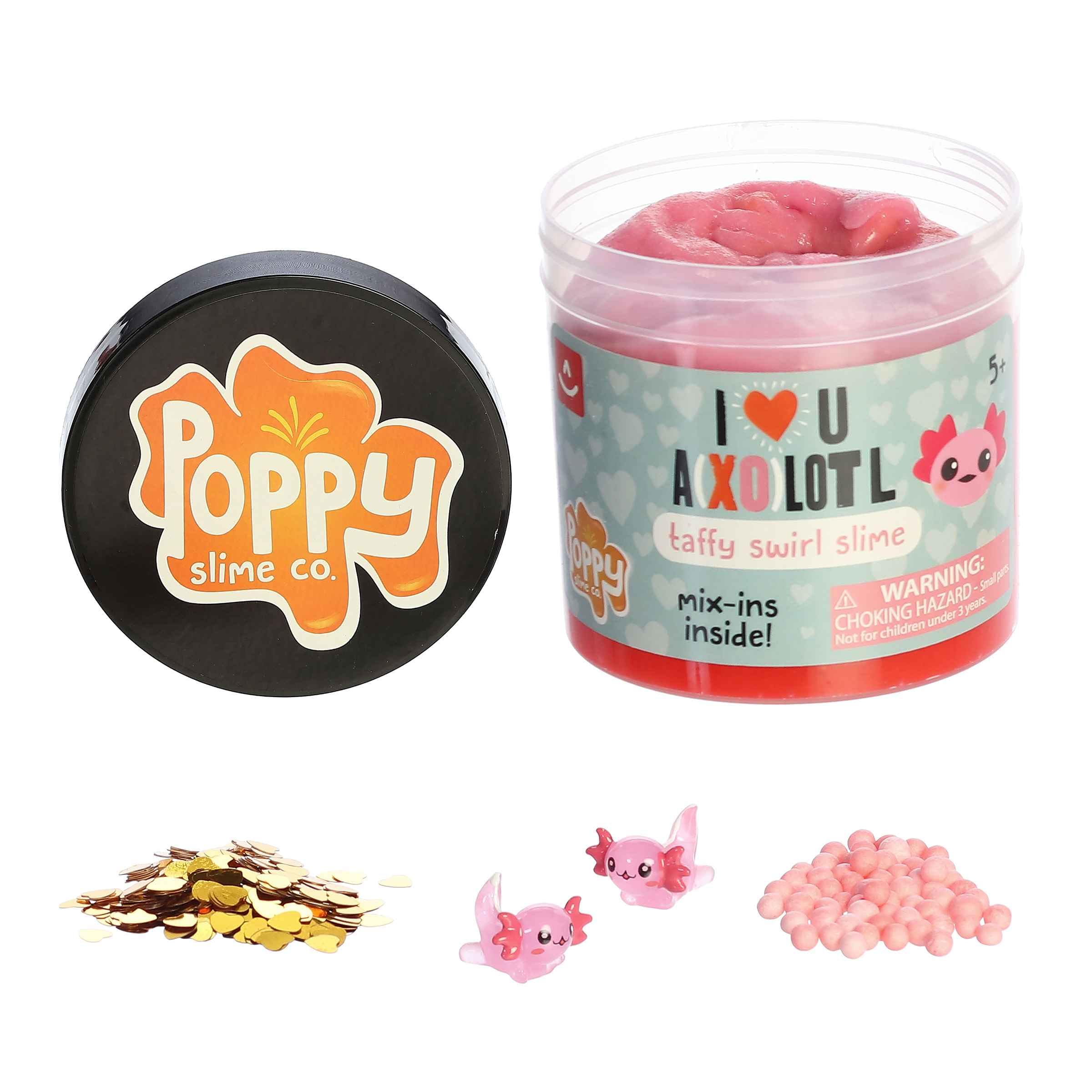 Aurora® Toys Gooey Poppy Slime Co.™ I U Axolotl Slime Toy - Sensory Play for Fun Playdates - for Kids 5+ Years, Adults, and Parents - Pink 11.3 oz