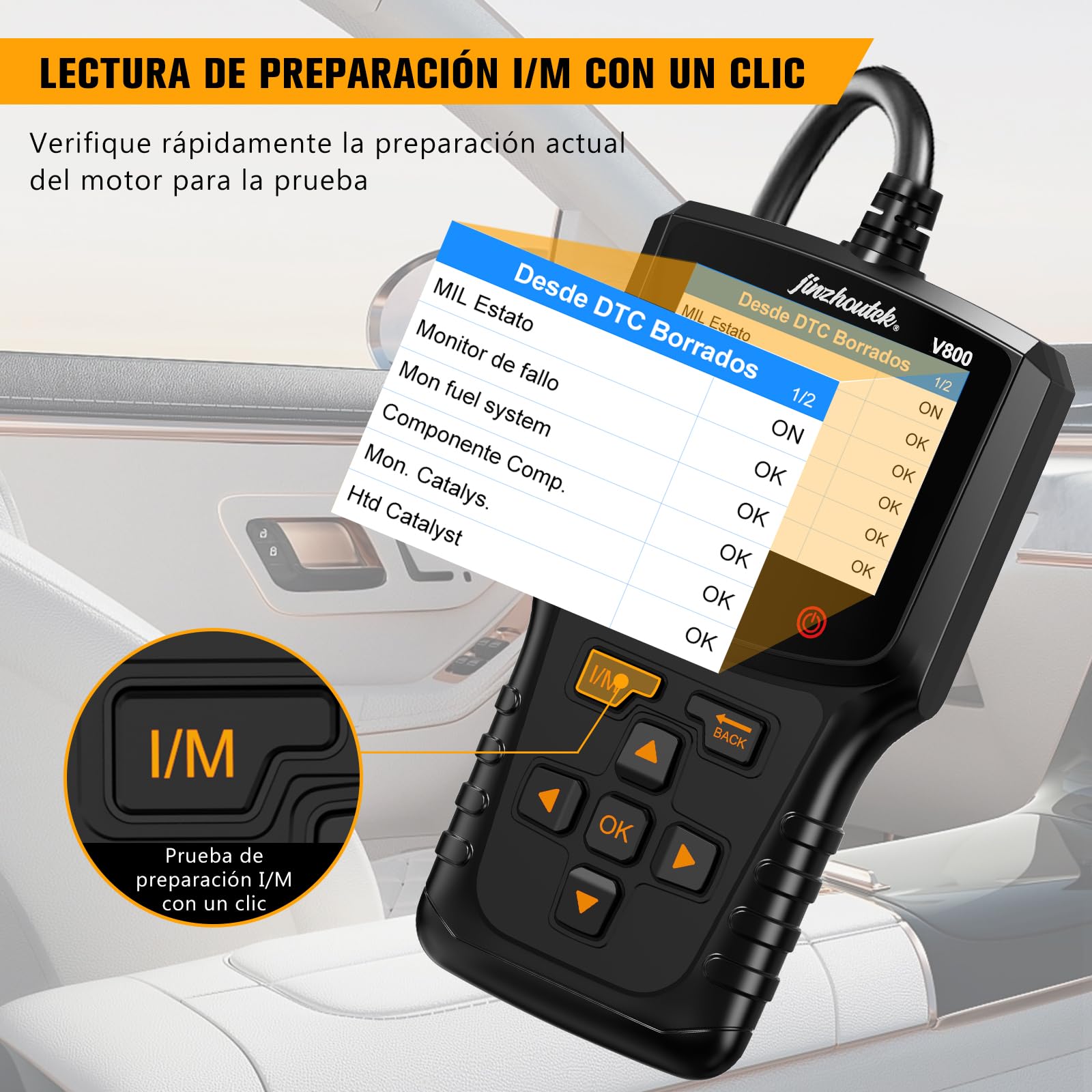 OBD2 Diagnosis Coche OBD Scanner: Máquina Diagnostico para Coche Multimarca- Lector Códigos Fallos Motor Autos Completas OBDII Funciones - Maquina Escaner Compatible BMW Mercedes Audi Vehículos OBDII