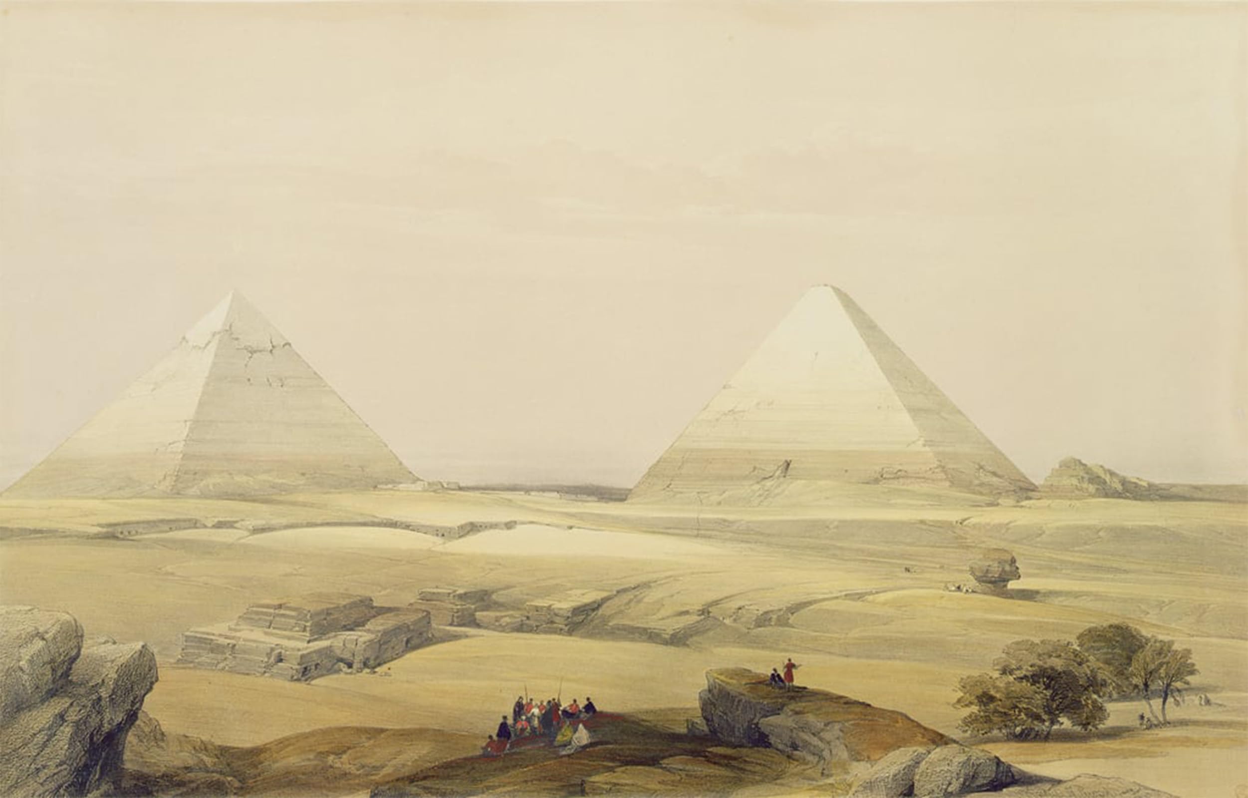 SERENDIPITP Retro Picture Poster Wall Art Pictures Painting the Pyramids of Giza by David Roberts Wall Art Canvas Print for Wall Decor 60x90cm