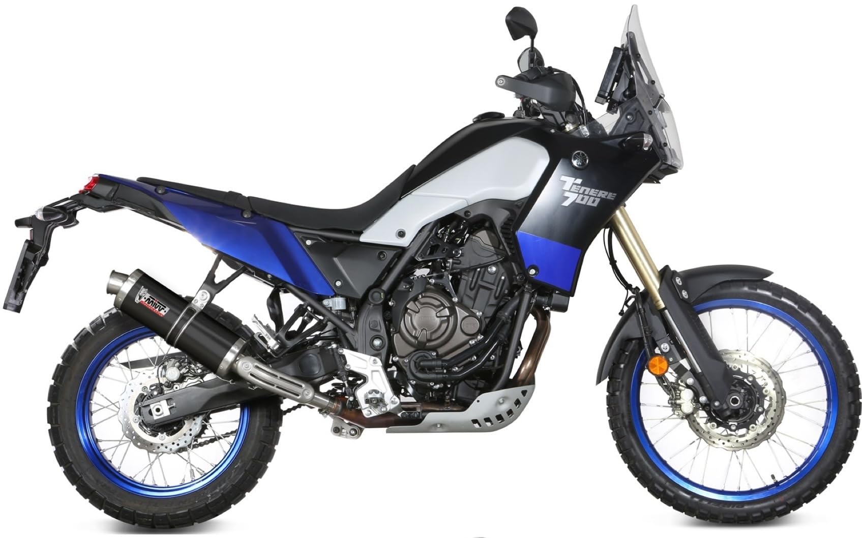 mivv tubo de escape homologado cat-oem oval acero negro compatible con yamaha ténéré 700 2019 2020 2021 2022 2023 2024 mototopgun