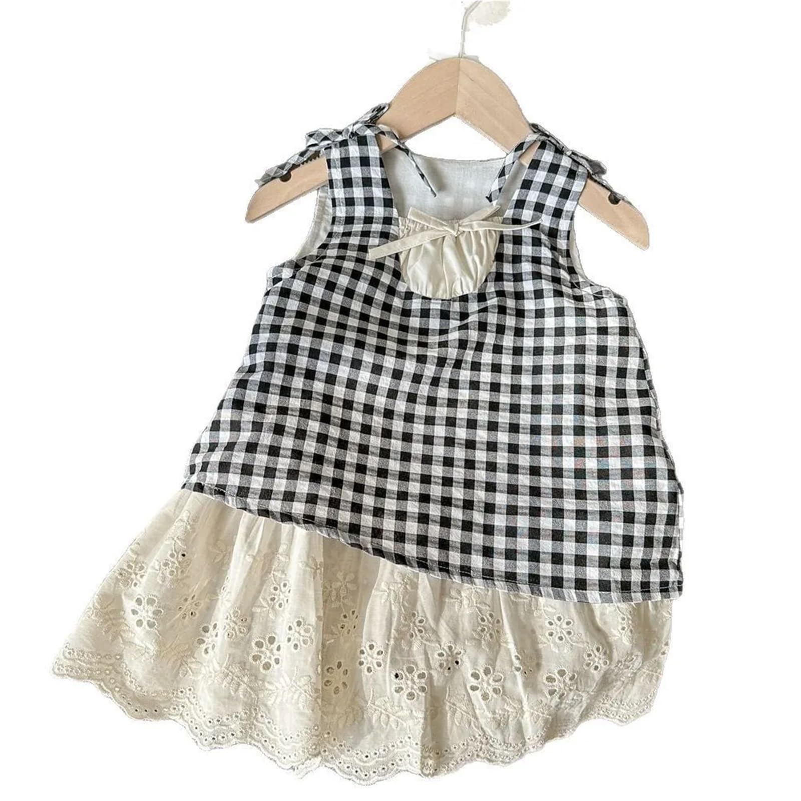 Vestido De Fiesta para NiñA Vestido de algodón con Cuello Halter y Tirantes Finos for niñas de 2 a 8 años, Vestido de Princesa for Fiesta de cumpleaños(5-6T 130)