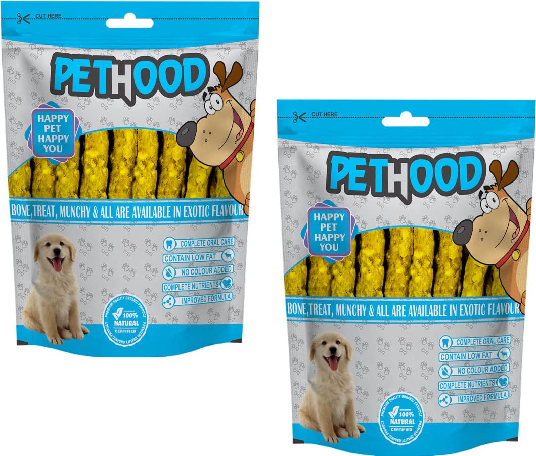 PETHOOD Chicken Munchy Sticks for Dogs 900gm(450g + 450g), Dog Chew Treats for Puppies & Adult Dogs | Snacks for All Life Stages
