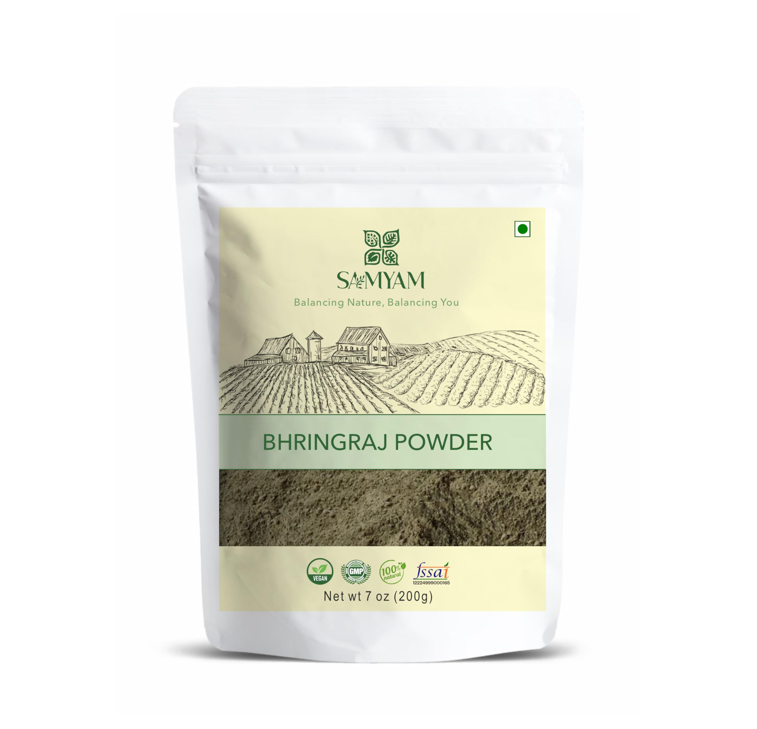 SAMYAM Bhringraj Herbal Hair Care Powder - 200g Pack | Herbal Hair Tonic, Hair Growth, Strong Hair