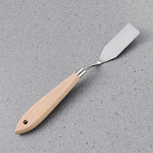 Miniatura 5 de VILLCASE Paleta de artista, espátula de metal, espátula de metal, lona de plástico, masilla de madera, cuchillos de pintura artística, espátula,