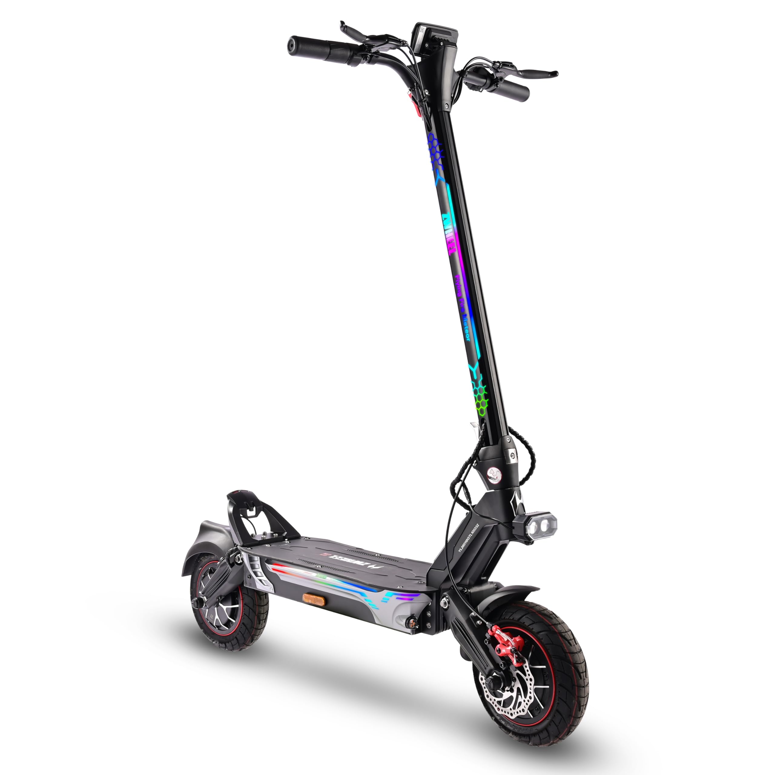 Patinete Eléctrico para Adultos, Neumáticos Tubeless Todo Terreno de 11 Pulgadas, Batería de Alta Capacidad Dual Drive, Scooter Eléctrico Plegable Sport con Doble Freno de Disco