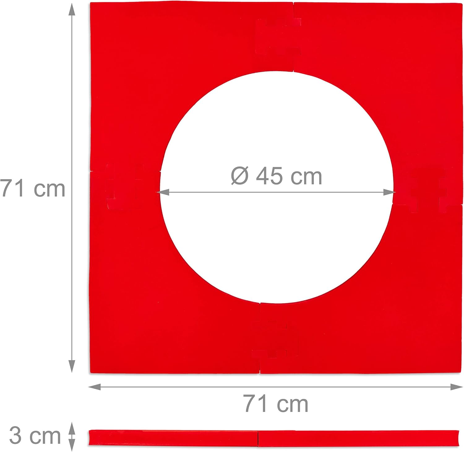 Relaxdays R6 Dartboard Surround, Wall Protection for 45 cm Dartboard, EVA Foam, Dart Backboard, red