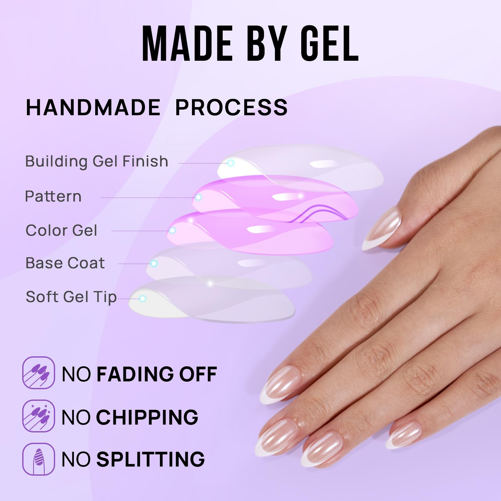 BTArtbox Press On Nails - 32pcs Almond French Tips -5 BTArtbox Press On Nails - 32pcs Almond French Tips -5