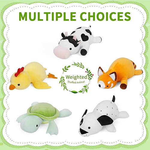 Miniatura 6 de Animales de peluche de tortuga marina con peso, de 22 pulgadas, 4.2 libras, lindas muñecas que abrazan, almohadas para niños y niñas (verde