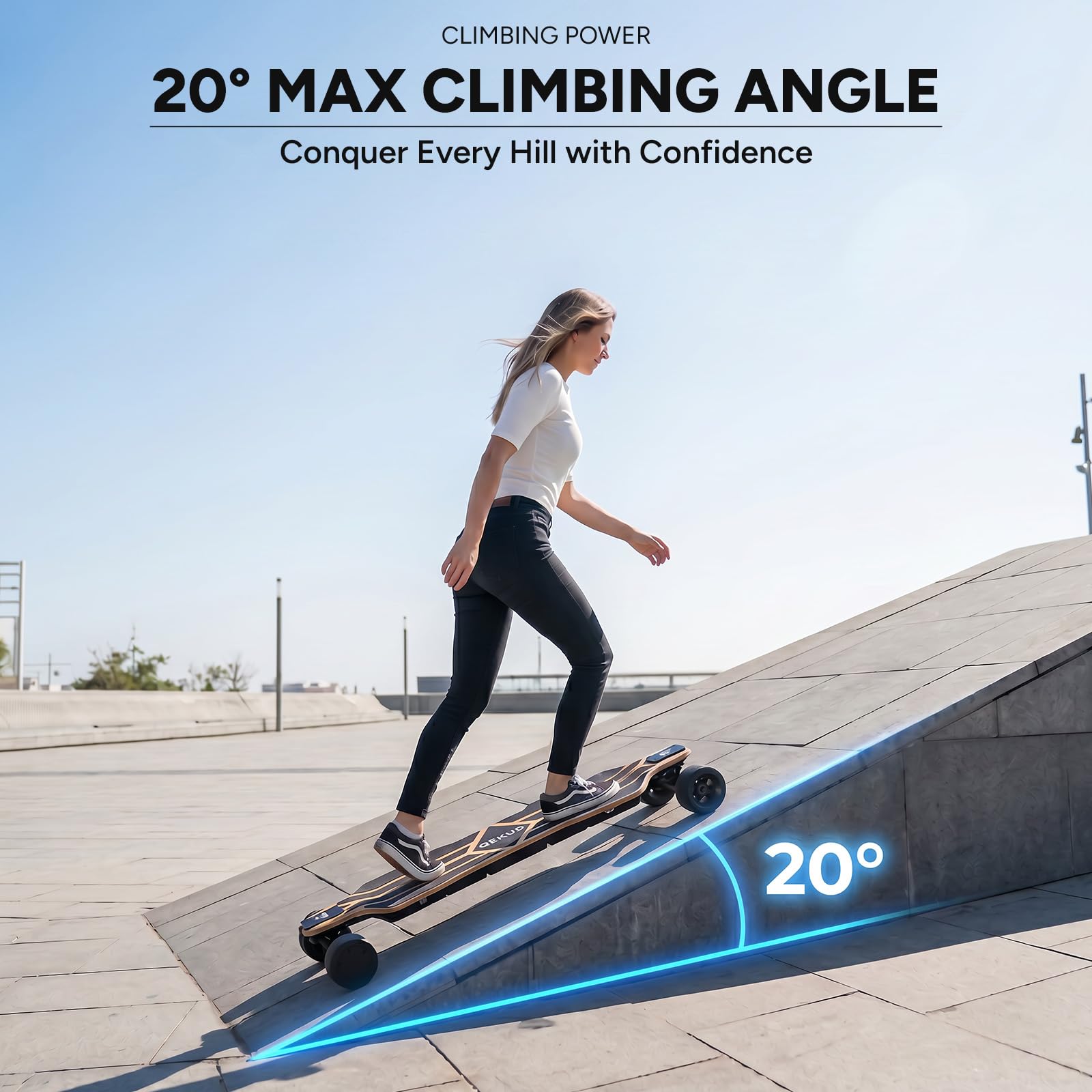V2 Skateboard électrique, longboard double moteur 1200 W | Portée de 90 km, skateboard électrique tout-terrain puissant pour adultes et adolescents