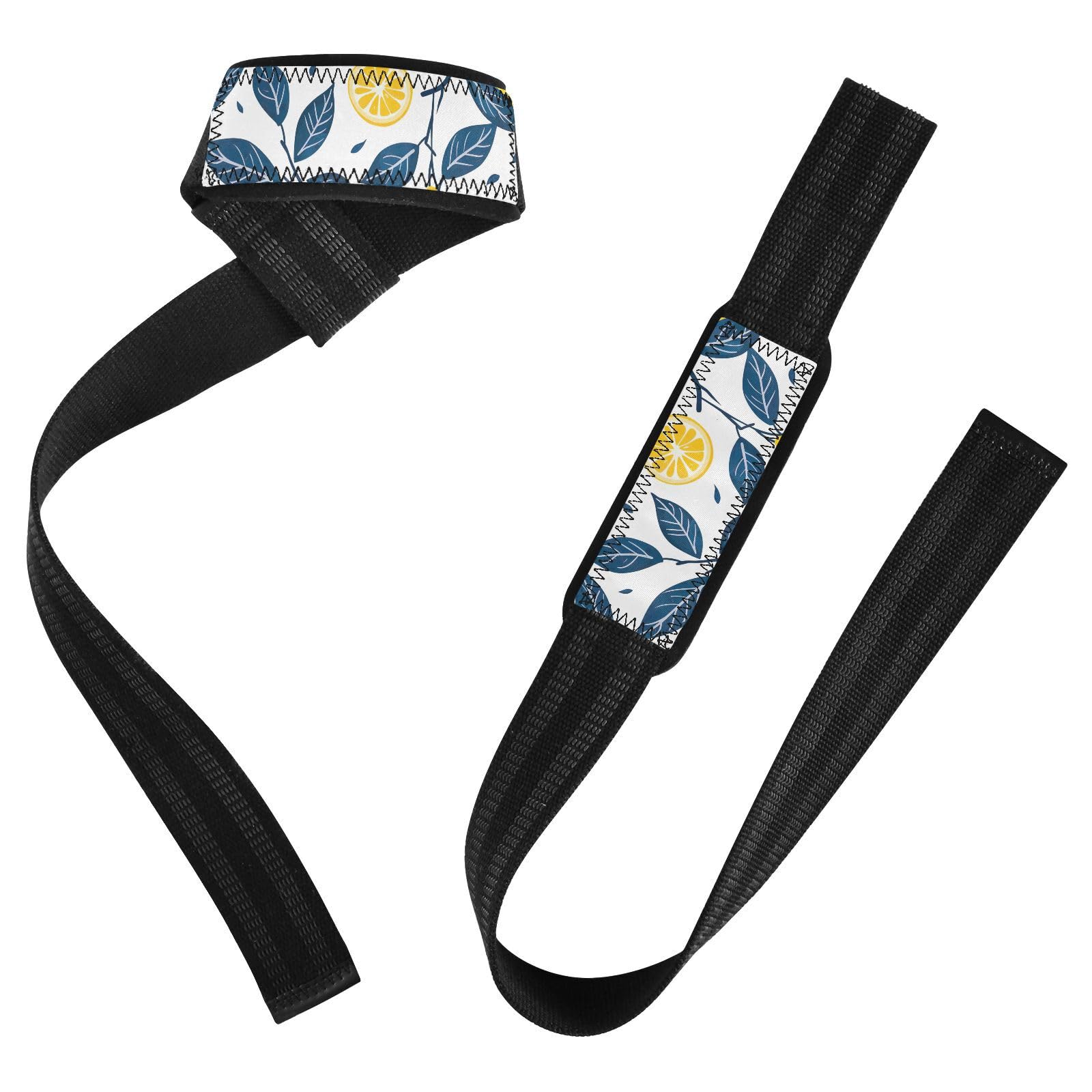 Nander Fresh Lemon Wrist Straps for Weightlifting,Lifting Straps with Neoprene Cushioned Wrist Padded and Anti-Skid Silicone for Strength Training,Bodybuilding,Deadlifting