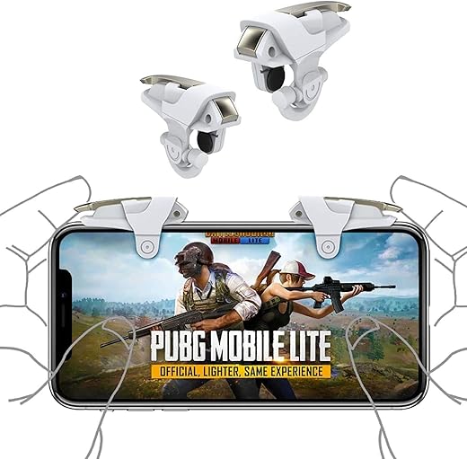 Drumstone White Shark Mobile PUBG Trigger Controller – High-Sensitivity Gaming Trigger for Precise Shoot & Aim, Compatible with All Android Phones…