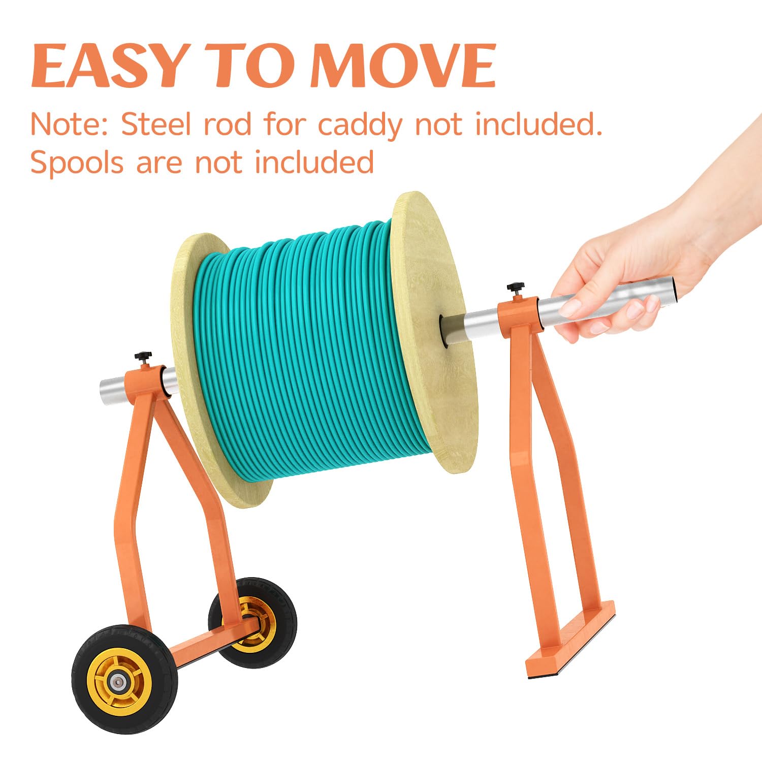 Wire Spool Rack,Cable Caddy,Portable Wire Holder for Efficient Cable Management, Cable Caddy Dispenser with Wheels for up to 28" Diameter Spools