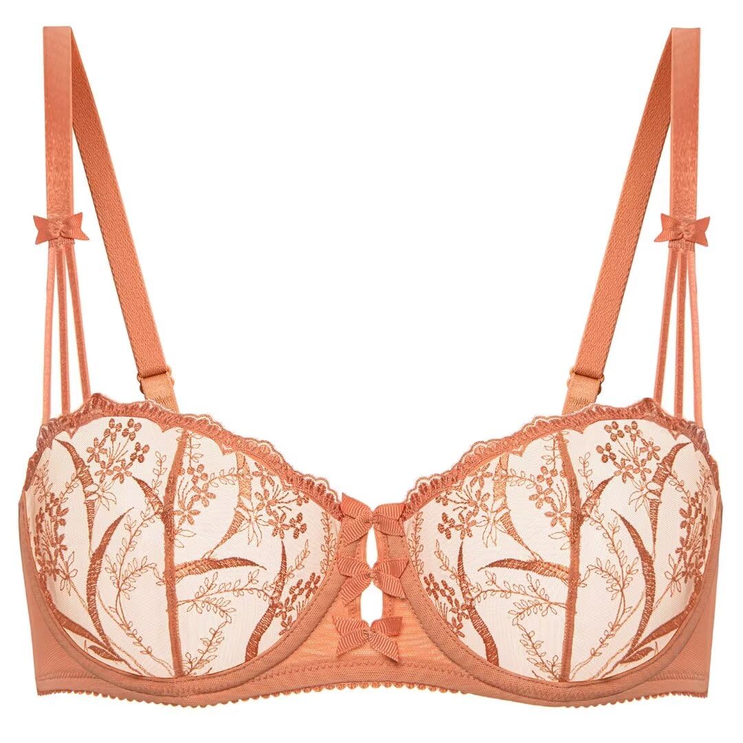 Deyllo Women's Balconette Lace Bra