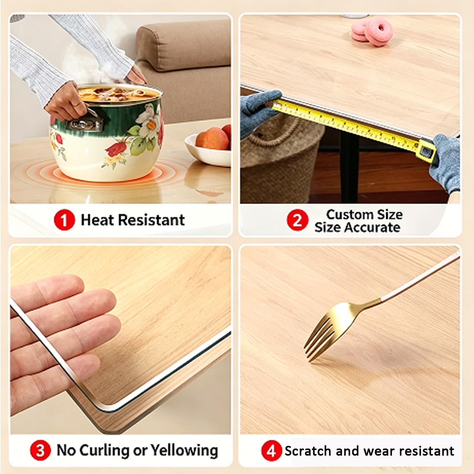 Schreibtischmatte Klare PVC Wasserdichte Rutschfeste | Schreibtischunterlage Transparent mit runden Kanten, fleckenfest langlebig für Büro Zuhause(Frosted-1.5mm,80x110CM)