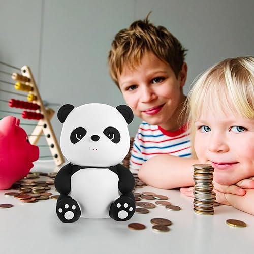 Miniatura 9 de Banco de dinero de panda, alcancía inastillable, bonito banco de animales para niños y niñas, regalo de Navidad y cumpleaños para habitación del