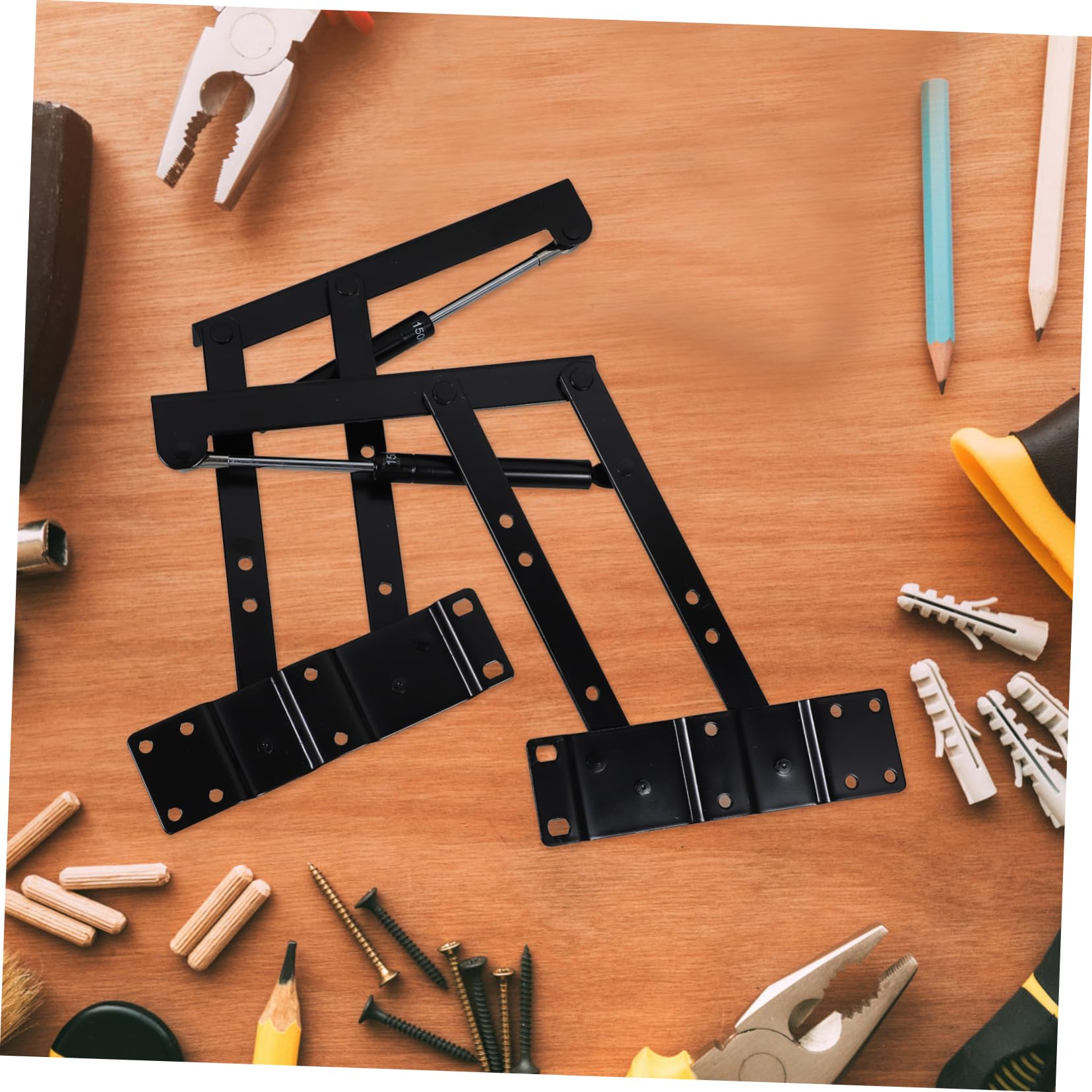 NOLITOY Soporte Elevable de Muebles con Duradero Estructura Resistente para Mesa de Trabajo Herrajes Ajustables para Mesas de Color Negro