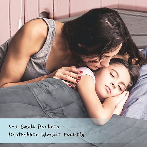 Miniatura 3 de CYMULA Manta con peso para niños de 7 libras (tamaño de manta de 40 x 60 pulgadas), mantas pesadas refrescantes transpirables para niños para verano