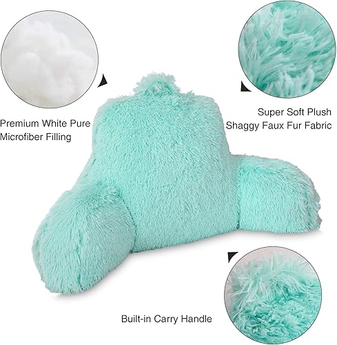 Miniatura 4 de Aimuan Almohada de lectura para descansar en la cama con brazos, cojín de piel de conejo para adultos y adolescentes, inclinación para descansar