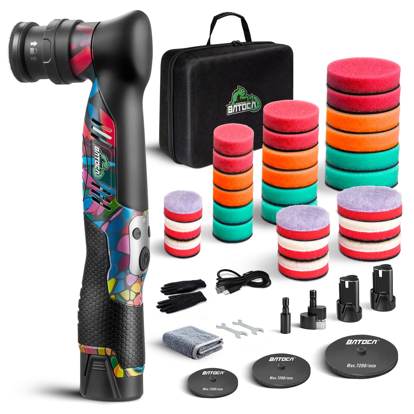 BATOCA S5 Cordless Mini Car Polisher Buffer Sander Rotary &amp; Dual Action