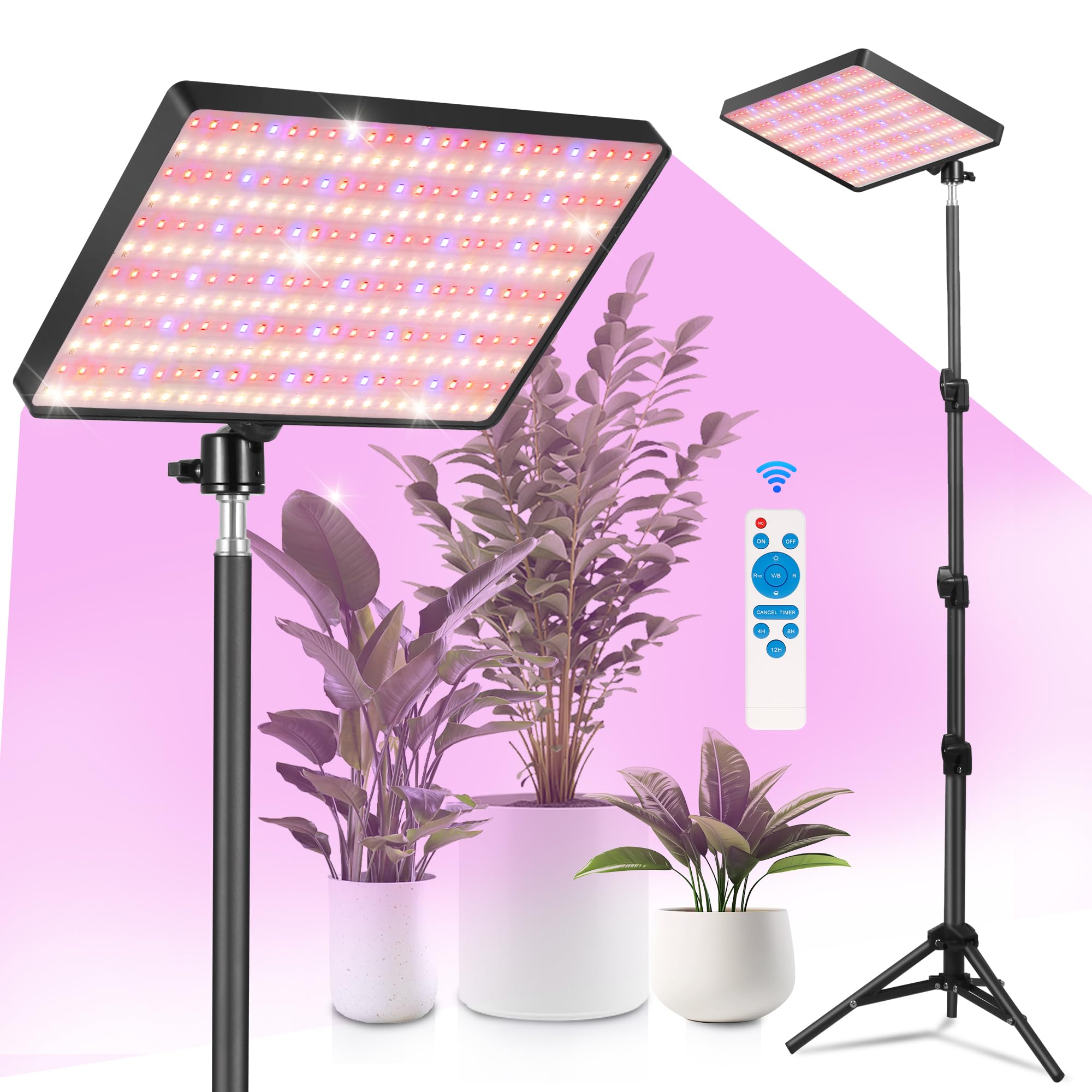 MICCYE Pflanzenlampe LED mit Ständer UV-IR Vollspektrum 286 LEDs Grow Lampe mit 4/8/12H Timer Dimmbares Pflanzenlicht Wachstumslampen für Pflanzen Pflanzenleuchte LED