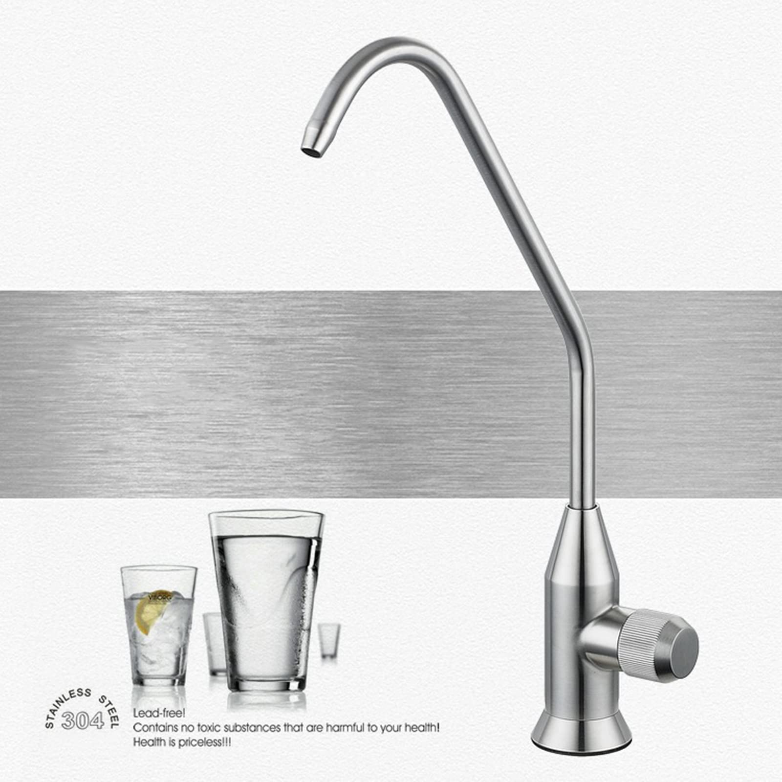Grifo de agua potable, cuello de cisne, filtro frío individual para fregadero, grifo de cocina
