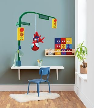 Komar Wall Sticker - Spidey and His Amazing Friends Lamp Swing - Size 50 x 70 cm - Marvel Wall Sticker Childrens Room Sticker Colourful